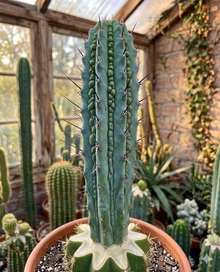Photograph of Grecas cactus in a greenhouse
